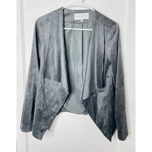 Cupcakes and Cashmere Waterfall Cardigan XS Womens Gray Suede Soft Long Sleeve